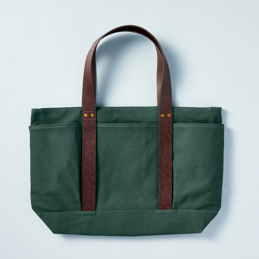 Canvas & Faux Leather Weekender Bag Green/Brown - Hearth & Hand with Magnolia