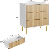 GustoWave   Natural Dresser, Modern 3 Drawer Dresser For Bedroom , Wood Double Chest Of Drawers For Living Room, Hallway, Entryway - 2 of 4