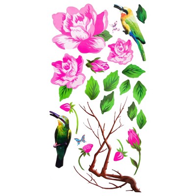 Slickblue Outstanding Flowers Vinyl Wall Stickers – Stunning Floral Decals for Home, 13x23.5 Inch, Easy to Apply