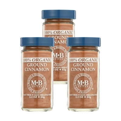 Morton & Bassett 100% Organic Ground Cinnamon - Case of 3/2.3 oz