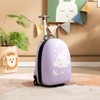 Costway 16'' Kids Carry-On Luggage with Wheels w/ 2-Level Aluminum Handle Suitcase Purple/Blue - 3 of 4