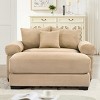 Modern Corduroy Accent Chair with Ottoman, Oversized Deep Seating Cloud Sofa for Living Room or Reading Nook – The Pop Home - 2 of 4