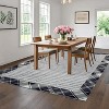 Washable Modern Bordered Plaid Rug Non Slip Low Pile Rug Soft Throw Floor Cover Foldable Indoor Carpet for Living Room Bedroom Playroom Nursery - 4 of 4