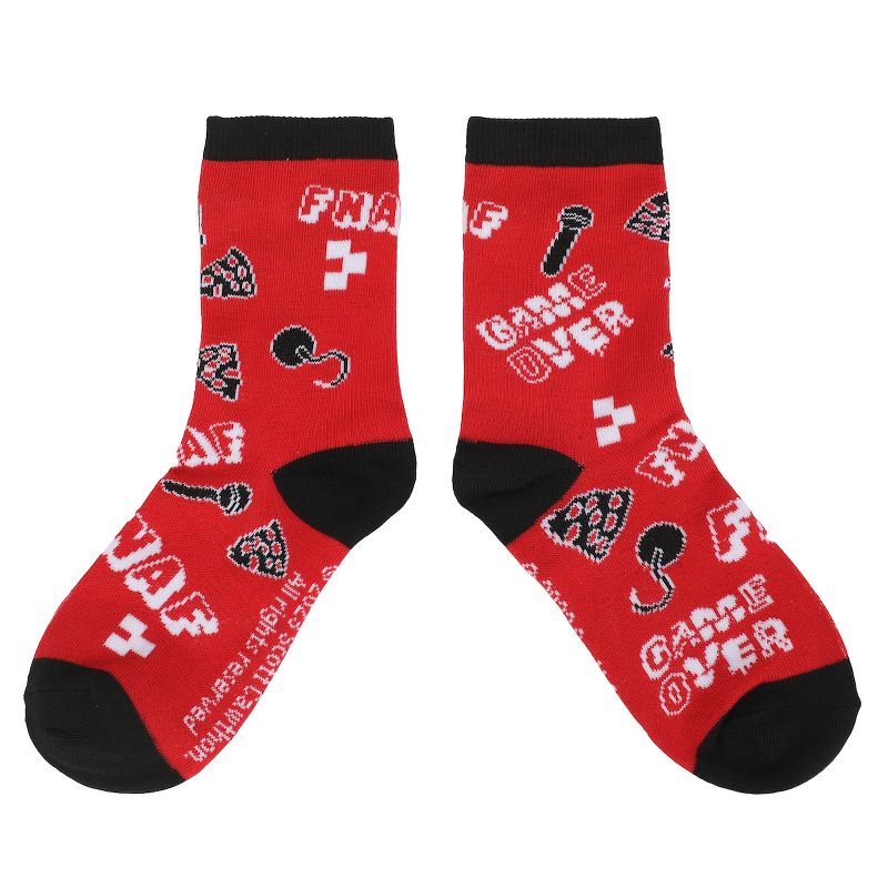 Five Nights At Freddy's Pizza Party Youth 3-Pair Crew Socks, 4 of 6