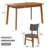 Mid-Century 5-Piece Solid Wood Dining Table Set with Upholstered Chairs,47” Rectangular Table for Kitchen or Apartment-Baofuwish - 4 of 4