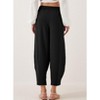 Clearlove Women's Linen Blend Pants High Waist Drawstring Pants with Cotton Loose Casual Boho Trouser with Pockets - 3 of 4