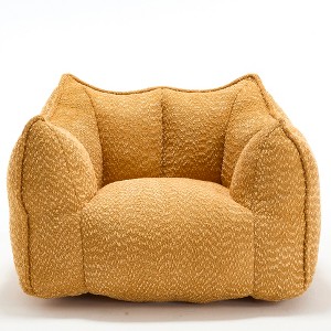 Cesicia 47.2 in-W x 36.2 in-D x 30.7 in-H Beige Chenille Square Bean Bag Sofa Chair - 1 of 4