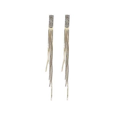 SOHI Women's Crystal Silver The Aurélie Drop Earrings