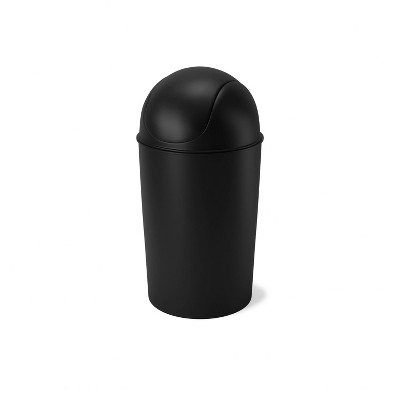 Black 10 Gallon Plastic Swing Top Kitchen Trash Can