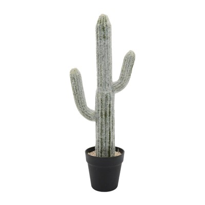 DSVIMOY Artificial Saguaro Cactus in Black Pot, Faux Cacti Plants for Home Garden Office Store Decoration, Green, 8"*5"*24.5"