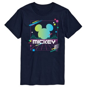 Men's - Disney - Mickey Vaporwave Sunset Short Sleeve Graphic T-Shirt - 1 of 4