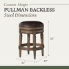 Maven Lane Pullman Backless Swivel Vegan Leather Counter Height Bar Stool - 4 of 4