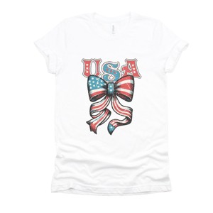 Simply Sage Market Coquette USA Bow Grunge Short Sleeve Tee - 1 of 4