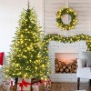 6FT Pre-Lit Aspen Fir Artificial Christmas Tree Set with Wreath & Garland, Xmas Tree with Multi-Color LED Lights - Maison Boucle - image 2 of 4