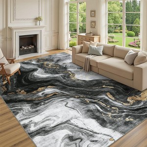 Washable Area Rugs for Living Room, Modern Abstract Rug Ultra Soft Non Slip Low Pile Rug, Bedroom Dining Room Kitchen Decor - 1 of 4