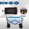 Heavy Duty 350 Lbs Capacity Collapsible Wagon, Folding Camping Wagons, Grocery Portable Utility Cart, Adjustable Rolling Carts w/Big Wheels by Boahaus - 3 of 4