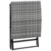 vidaXL Folding Stool Poly Rattan Gray - 4 of 4