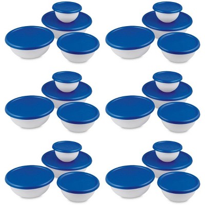 Sterilite 8 Piece Plastic Kitchen Covered Bowl Mixing Set With Lids (18  Pack) : Target