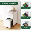 QingMoon 3 Drawer Mobile File Cabinet, Rolling Storage Cabinet with Lock, Wheels and Recessed Handle, Holds A4, Letter, and legal documents - 4 of 4
