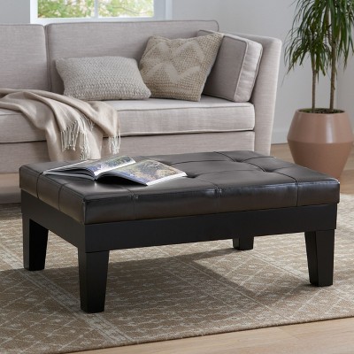 NicBex Modern Large Rectangular PU Leather Ottoman Coffee Table with Storage Drawer,Upholstered Wooden Center Table for Living Room