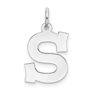 Black Bow Jewelry Sterling Silver Amanda Collection Medium Block Style Initial S Pendant - 1 of 4