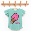 The Juniper Shop SmileyWorld Cool Summer Ice Cream Pink Flutter Sleeve Tee - 3 of 4