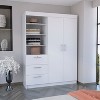 Depot E-Shop 3-Tier Shelf and Drawers Armoire with Metal Handles - 4 of 4