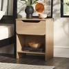 GlasFlength Nightstands Modern Nightstand Bedroom Nightstand Bedside Table with Drawer Open Shelf for Living Room, Brown, 18.88"*15.63"*24.38" - 2 of 4
