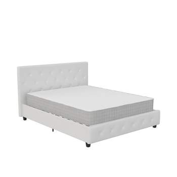 Dakota Upholstered Bed with Signature Sleep Dream on 8" Pocket Spring Mattress White - Dorel Home Products