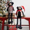 Transpac Plush Black Bear Shelf Sitter Set of 2 Decorative Figurines for Christmas Indoor Tabletop and Mantel Decor - 2 of 2