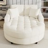 55" Modern Chenille Chaise Lounge Sofa Bed with Tufted Seat & Detachable Pillows - 4 of 4
