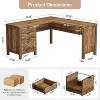 Tribesigns L Shaped Desk with 3 Drawers, 59" Corner Executive Desk Computer Table, Farmhouse Home Office Workstation with File Cabinet - 3 of 4