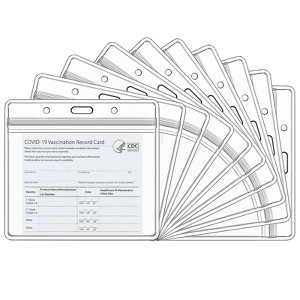 10 Pack Vaccination Card Protector, 4*3in Immunization Record Vaccine Card Holder, Plastic Clear ID Card Holder Name Tags Badge Holders - 1 of 4
