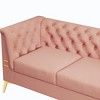 NicBex Couches for Living Room 82" Sofa Velvet Upholstered 3-Seat Couch Soft Sponges Modern Chesterfield Sofa with Gold Legs for Apartment - 4 of 4