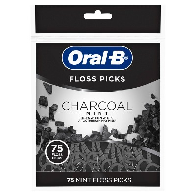 Oral-B Charcoal Mint Floss Picks - 75ct