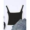 INSPIRE CHIC Women's Sleeveless Square Neck Crop Color Block Sports Summer Tank Top - 3 of 4