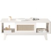 Grungis Modern Square Coffee Table with Rattan Drawer,Wooden Accent Table with Wood-textured Finish,Coffee Table for Living Room - 3 of 4