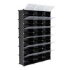 DOMETOUR 12-Tier Portable 72 Pair Shoe Rack Organizer 36 Grids Tower Shelf Storage Cabinet Stand Expandable for Heels, Boots, Slippers, Black - 3 of 4