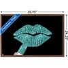 Trends International Tina Lavoie - Aqua Glitter Lipstick Framed Wall Poster Prints - 3 of 4