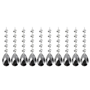 Unique Bargains Hanging Ornament DIY Craft Teardrop Crystal Chandelier Pendant Beads 5.71" x 1.5" 10 Pcs - 1 of 4