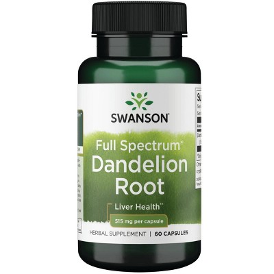 Swanson Herbal Supplements Full Spectrum Dandelion Root 515 mg Capsule 60ct.