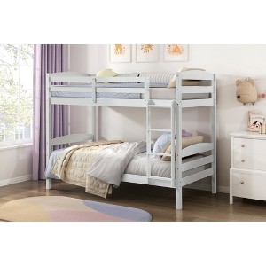 Twin Over Twin Bunk Bed with Guard Rails for Bedroom - 1 of 4
