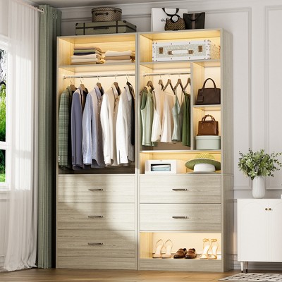 Aheaplus 48" Closet System with 5 Wood Drawers