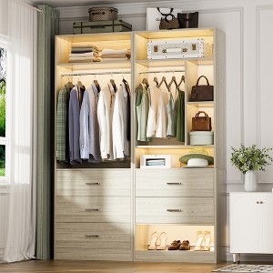 Aheaplus 48" Closet System with 5 Wood Drawers - 1 of 4