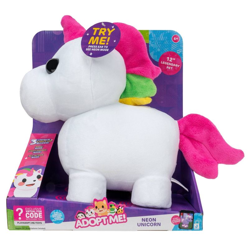 Adopt Me! Light-Up Neon Unicorn 12&#34; Plush Toy, 2 of 6