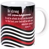 Dicksons MUG-1190 Firefighter Strong And Courageous Black and Red Christian Flag 11 Ounces Ceramic Tea Coffee Cup Mug - 2 of 2