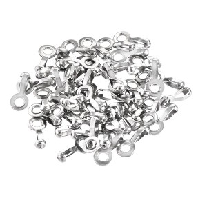 Unique Bargains 304 Stainless Steel Pull Loop Crimp Ball Chain Connectors - 1 of 4