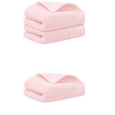 REGALWOVEN 3 Pack Solid Striped Soft Absorbent Bathroom Hand Towels for Hand, Face 14" x 30"