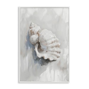 Stupell Industries Neutral Curved Seashell Black Framed Giclee Art - 1 of 4