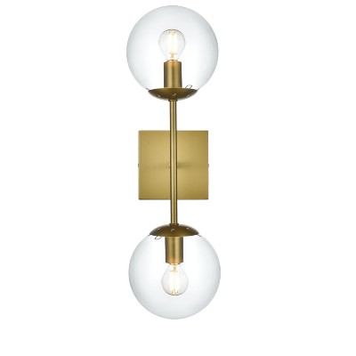 Elegant Lighting Neri 6 Inch Wall Sconce Clear Shade in Satin Gold